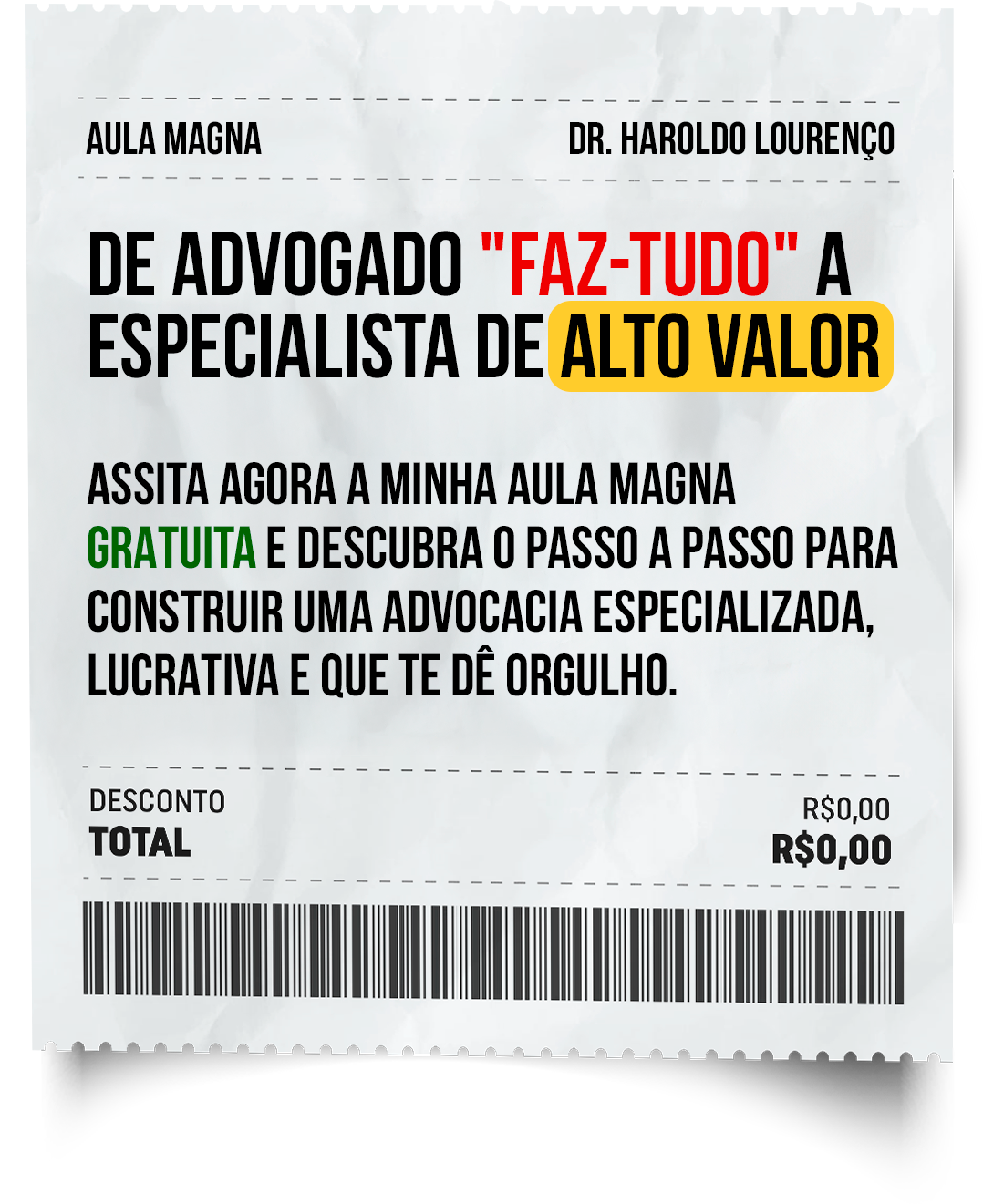 Papel do recibo